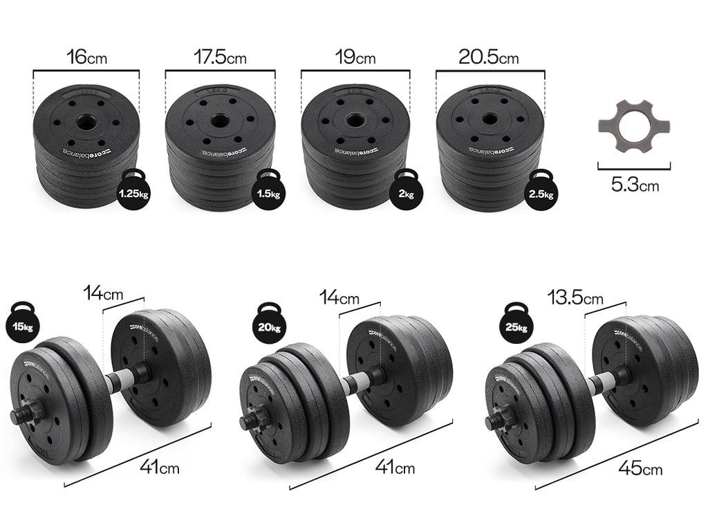 Adjustable Dumbbell Set dimension image