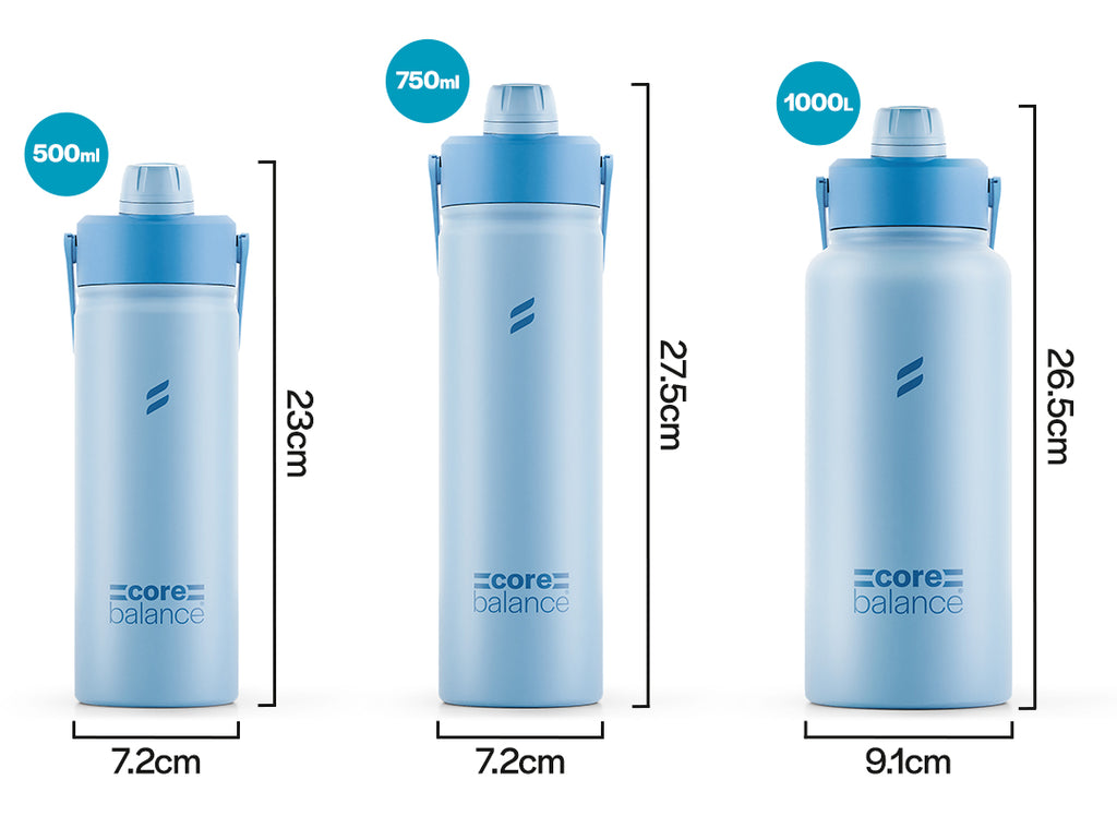 Duo-Sip Insulated Water Bottle with Sip & Chug Lid dimension image